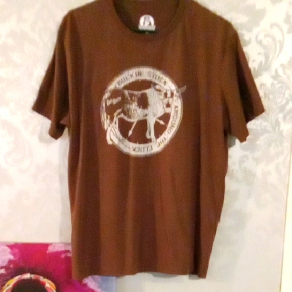 Rock & Roll Denim Other - Brown Short Sleeve Graphic Tee with Circular Logo